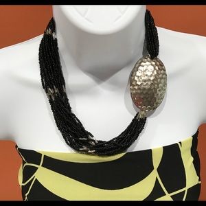🌹Beaded Black/Silver Neckless